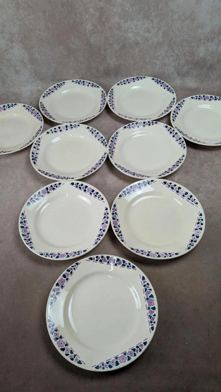 Lot 9 assiettes plates Longchamp Terre de Fer modèle Cannes – photo 2
